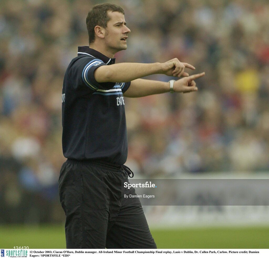 12 October 2003; Ciaran O'Hare, Dublin manager. All-Ireland Minor Football Championship Final replay, Laois v Dublin, Dr. Cullen Park, Carlow. Picture credit; Damien Eagers / SPORTSFILE *EDI*