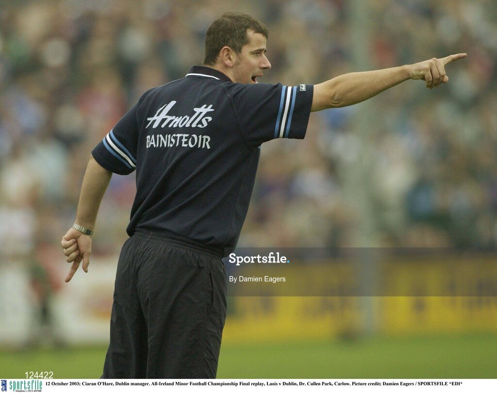 12 October 2003; Ciaran O'Hare, Dublin manager. All-Ireland Minor Football Championship Final replay, Laois v Dublin, Dr. Cullen Park, Carlow. Picture credit; Damien Eagers / SPORTSFILE *EDI*