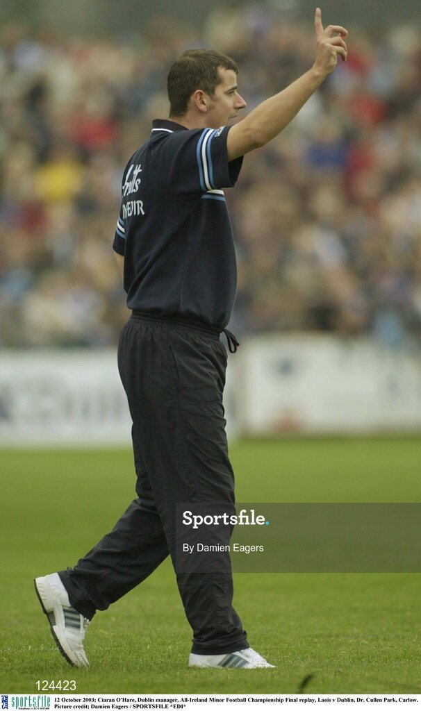 12 October 2003; Ciaran O'Hare, Dublin manager. All-Ireland Minor Football Championship Final replay, Laois v Dublin, Dr. Cullen Park, Carlow. Picture credit; Damien Eagers / SPORTSFILE *EDI*