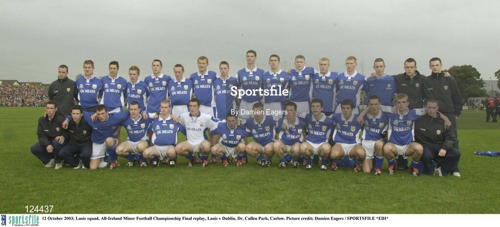 12 October 2003; Laois squad. All-Ireland Minor Football Championship Final replay, Laois v Dublin, Dr. Cullen Park, Carlow. Picture credit; Damien Eagers / SPORTSFILE *EDI*