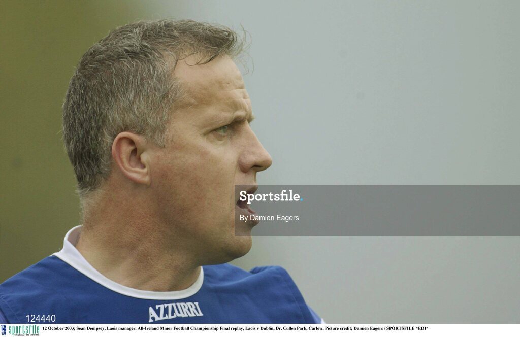 12 October 2003; Sean Dempsey, Laois manager. All-Ireland Minor Football Championship Final replay, Laois v Dublin, Dr. Cullen Park, Carlow. Picture credit; Damien Eagers / SPORTSFILE *EDI*