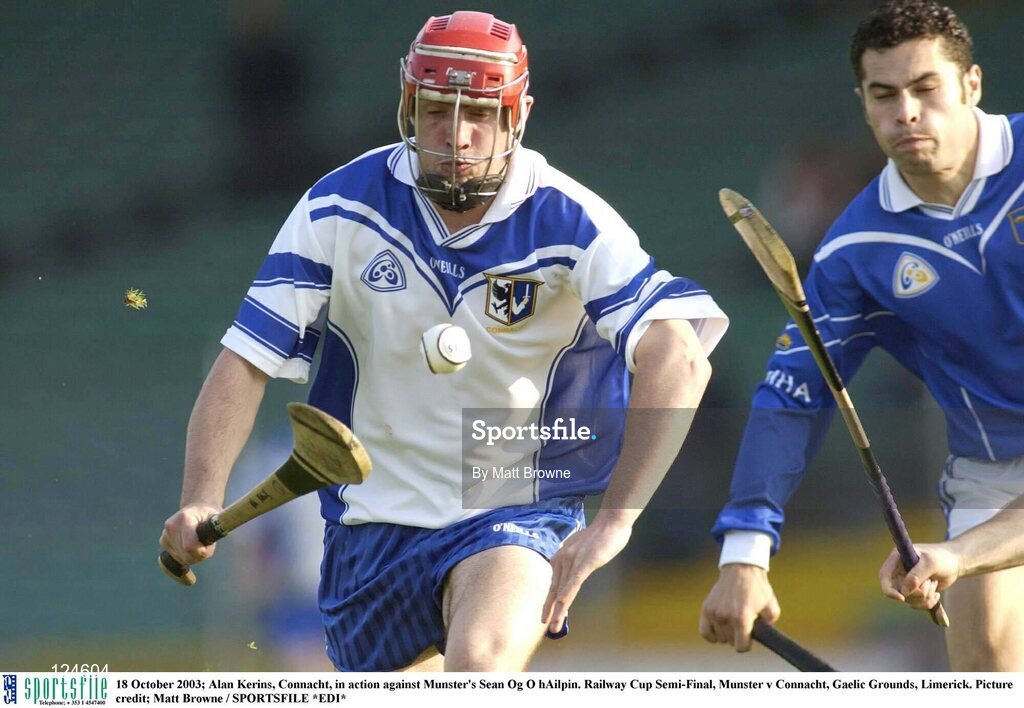 18 October 2003; Alan Kerins, Connacht, in action against Munster's Sean Og O hAilpin. Railway Cup Semi-Final, Munster v Connacht, Gaelic Grounds, Limerick. Picture credit; Matt Browne / SPORTSFILE *EDI*