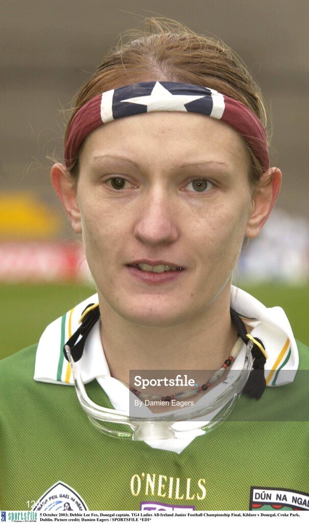 5 October 2003; Debbie Lee Fox, Donegal captain. TG4 Ladies All-Ireland Junior Football Championship Final, Kildare v Donegal, Croke Park, Dublin. Picture credit; Damien Eagers / SPORTSFILE *EDI*