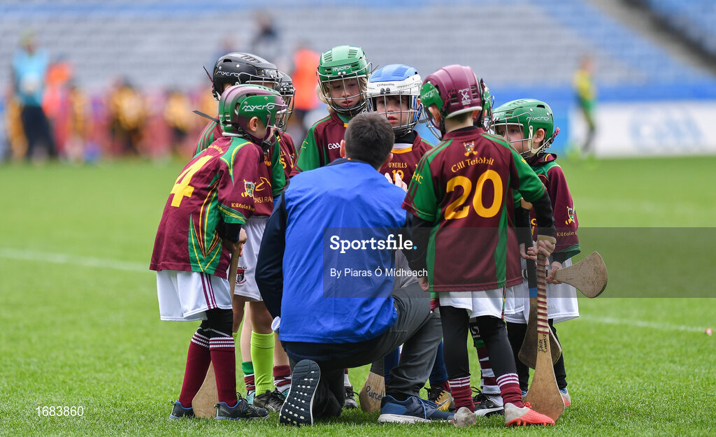 14 April 2019; Players from Kiltale, Co Meath, during the Littlewoods Ireland Go Games Provincial Days in Croke Park. This year over 6,000 boys and girls aged between six and twelve represented their clubs in a series of mini blitzes and just like their heroes got to play in Croke Park. Photo by Piaras Ó Mídheach/Sportsfile