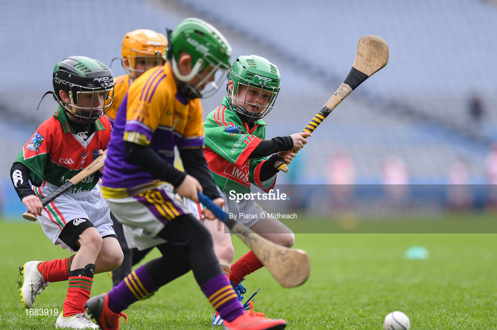 14 April 2019; Action from The Rower Inistioge, Co Kilkenny, against Faythe Harriers, Co Wexford, during the Littlewoods Ireland Go Games Provincial Days in Croke Park. This year over 6,000 boys and girls aged between six and twelve represented their clubs in a series of mini blitzes and just like their heroes got to play in Croke Park. Photo by Piaras Ó Mídheach/Sportsfile