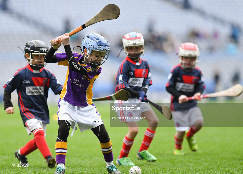 14 April 2019; Conal Ó Súilleabháin of Kilmacud Crokes, Co Dublin, in action against Clontarf, Co Dublin, during the Littlewoods Ireland Go Games Provincial Days in Croke Park. This year over 6,000 boys and girls aged between six and twelve represented their clubs in a series of mini blitzes and just like their heroes got to play in Croke Park. Photo by Piaras Ó Mídheach/Sportsfile