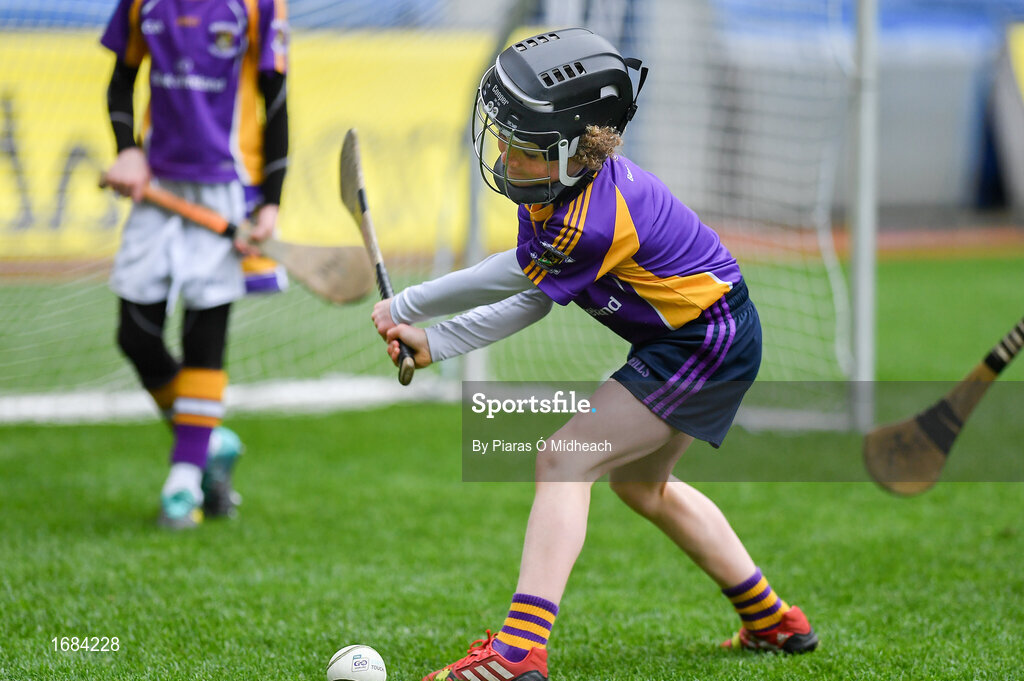 14 April 2019; Action from Kilmacud Crokes, Co Dublin, against Clontarf, Co Dublin, during the Littlewoods Ireland Go Games Provincial Days in Croke Park. This year over 6,000 boys and girls aged between six and twelve represented their clubs in a series of mini blitzes and just like their heroes got to play in Croke Park. Photo by Piaras Ó Mídheach/Sportsfile
