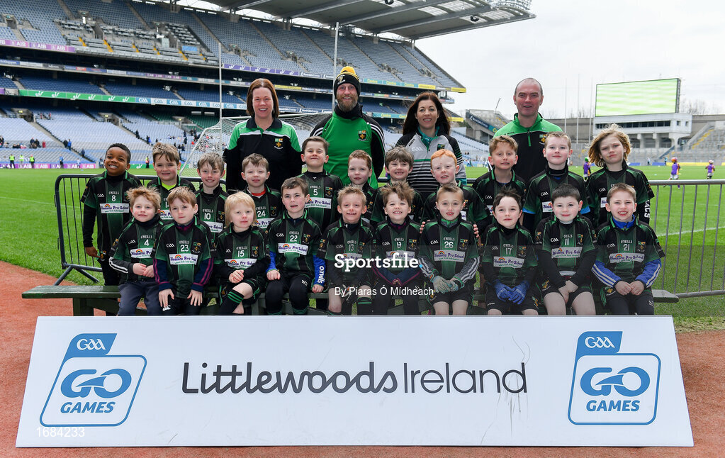 14 April 2019; The Balyna, Co Kildare, team at the Littlewoods Ireland Go Games Provincial Days in Croke Park. This year over 6,000 boys and girls aged between six and twelve represented their clubs in a series of mini blitzes and just like their heroes got to play in Croke Park. Photo by Piaras Ó Mídheach/Sportsfile