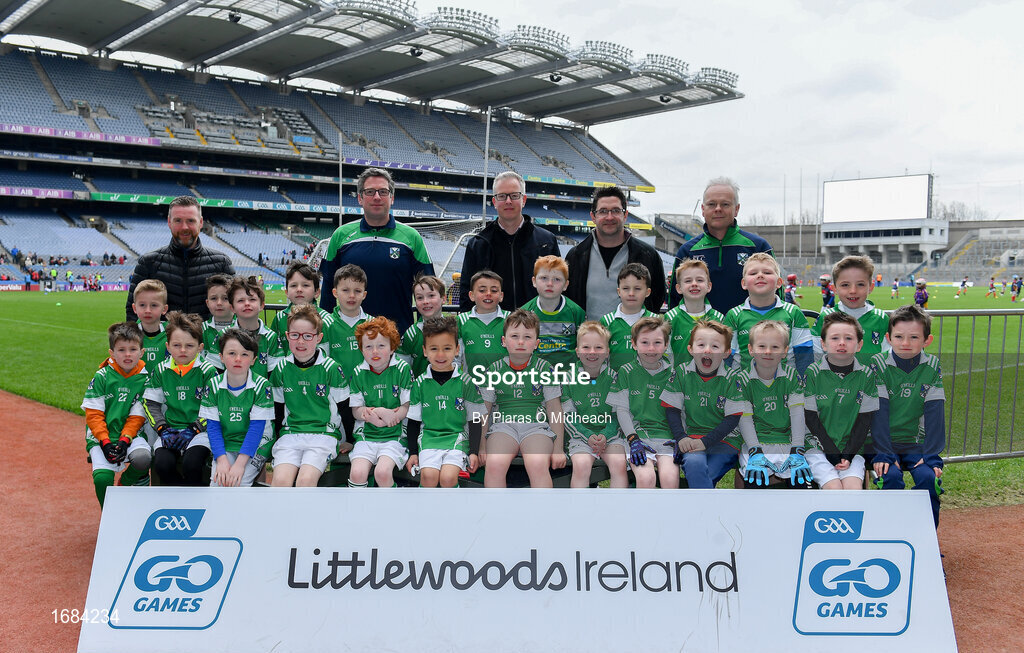 14 April 2019; The Geraldines, Co Louth, team at the Littlewoods Ireland Go Games Provincial Days in Croke Park. This year over 6,000 boys and girls aged between six and twelve represented their clubs in a series of mini blitzes and just like their heroes got to play in Croke Park. Photo by Piaras Ó Mídheach/Sportsfile