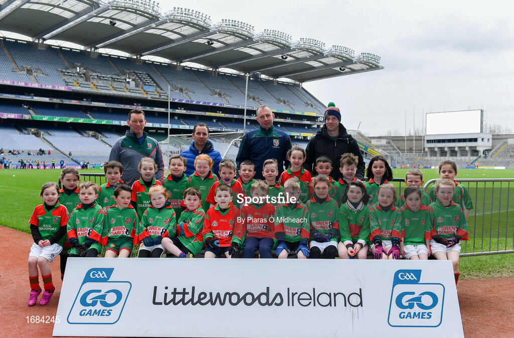 14 April 2019; The St Colmcille, Co Longford, team at the Littlewoods Ireland Go Games Provincial Days in Croke Park. This year over 6,000 boys and girls aged between six and twelve represented their clubs in a series of mini blitzes and just like their heroes got to play in Croke Park. Photo by Piaras Ó Mídheach/Sportsfile