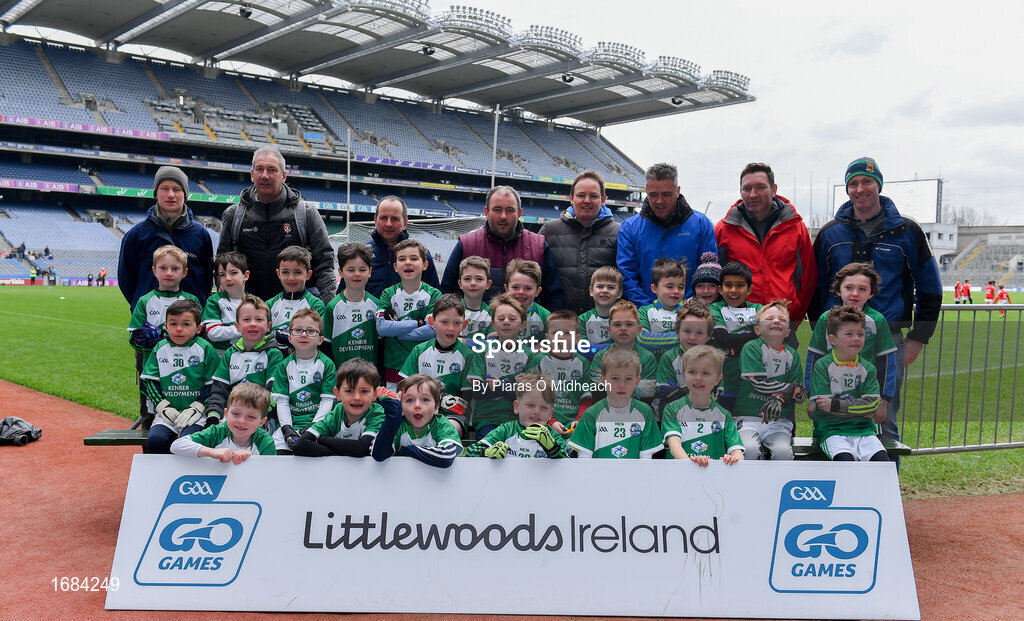 14 April 2019; The St Mary's Rochfortbridge, Co Westmeath, team at the Littlewoods Ireland Go Games Provincial Days in Croke Park. This year over 6,000 boys and girls aged between six and twelve represented their clubs in a series of mini blitzes and just like their heroes got to play in Croke Park. Photo by Piaras Ó Mídheach/Sportsfile