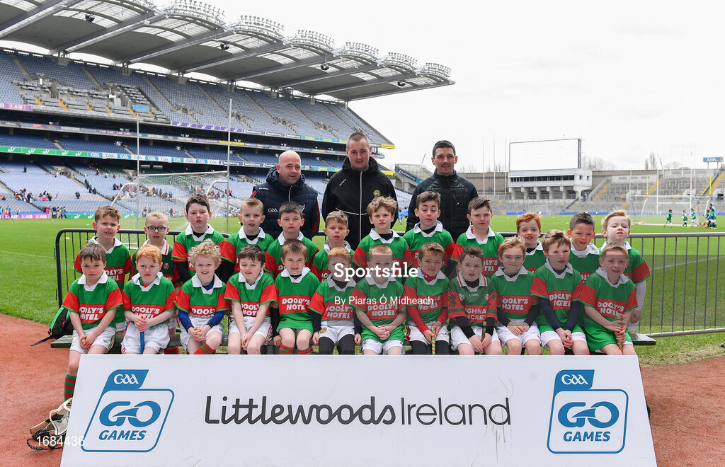 14 April 2019; The Birr, Co Offaly, team at the Littlewoods Ireland Go Games Provincial Days in Croke Park. This year over 6,000 boys and girls aged between six and twelve represented their clubs in a series of mini blitzes and just like their heroes got to play in Croke Park. Photo by Piaras Ó Mídheach/Sportsfile
