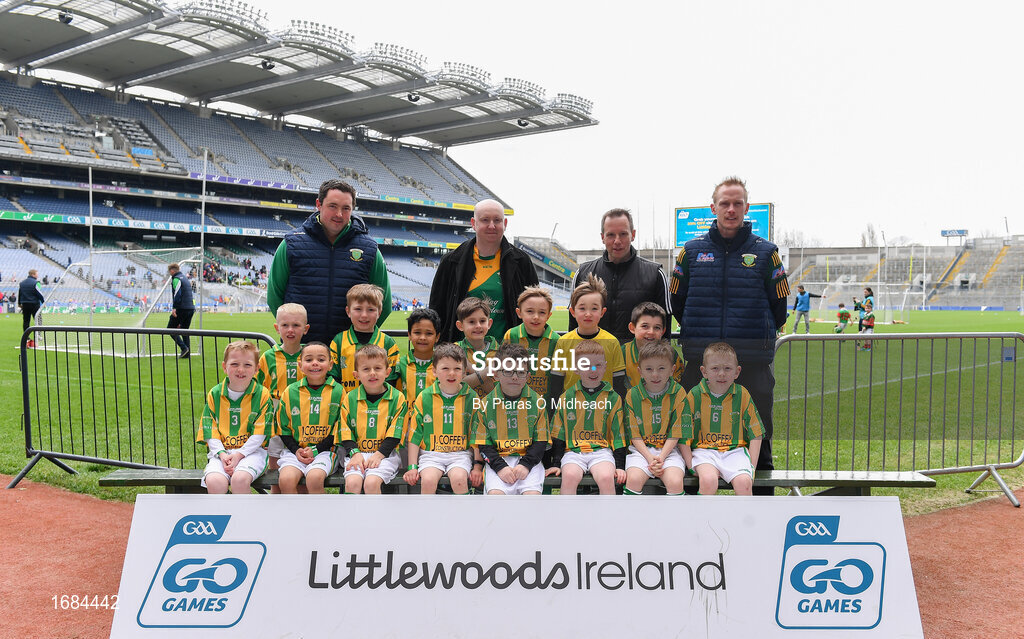 14 April 2019; The Ringtown, Co Westmeath, team at the Littlewoods Ireland Go Games Provincial Days in Croke Park. This year over 6,000 boys and girls aged between six and twelve represented their clubs in a series of mini blitzes and just like their heroes got to play in Croke Park. Photo by Piaras Ó Mídheach/Sportsfile