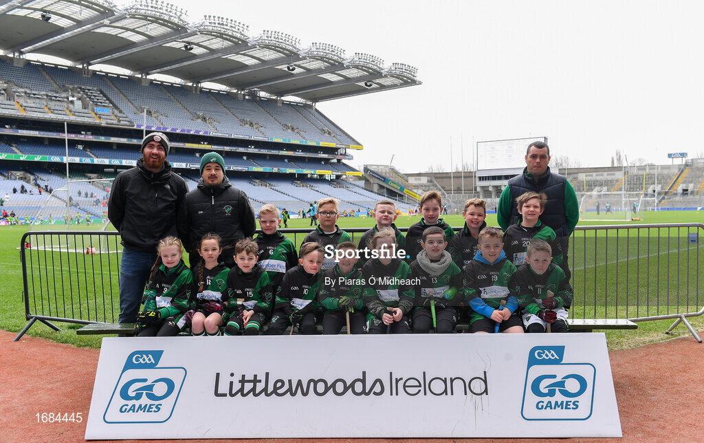 14 April 2019; The Parnells, Co Dublin, team at the Littlewoods Ireland Go Games Provincial Days in Croke Park. This year over 6,000 boys and girls aged between six and twelve represented their clubs in a series of mini blitzes and just like their heroes got to play in Croke Park. Photo by Piaras Ó Mídheach/Sportsfile