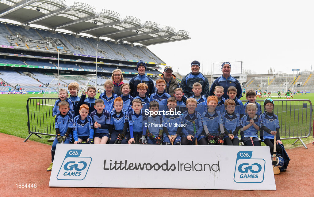 14 April 2019; The Athgarvan, Co Kildare, team at the Littlewoods Ireland Go Games Provincial Days in Croke Park. This year over 6,000 boys and girls aged between six and twelve represented their clubs in a series of mini blitzes and just like their heroes got to play in Croke Park. Photo by Piaras Ó Mídheach/Sportsfile