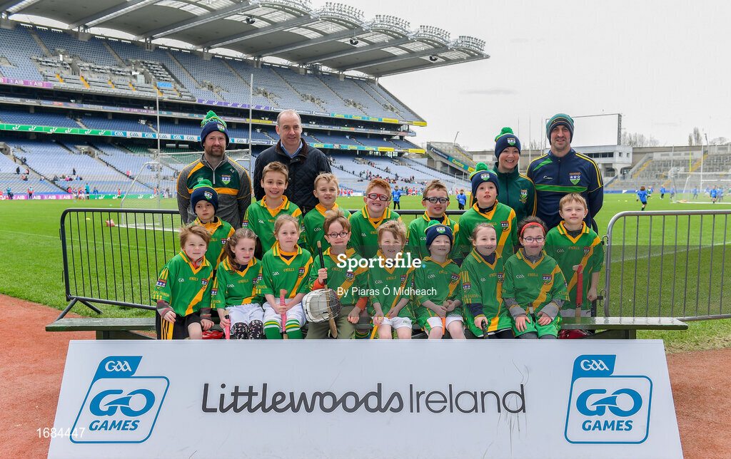 14 April 2019; The Clonad, Co Laois, team at the Littlewoods Ireland Go Games Provincial Days in Croke Park. This year over 6,000 boys and girls aged between six and twelve represented their clubs in a series of mini blitzes and just like their heroes got to play in Croke Park. Photo by Piaras Ó Mídheach/Sportsfile