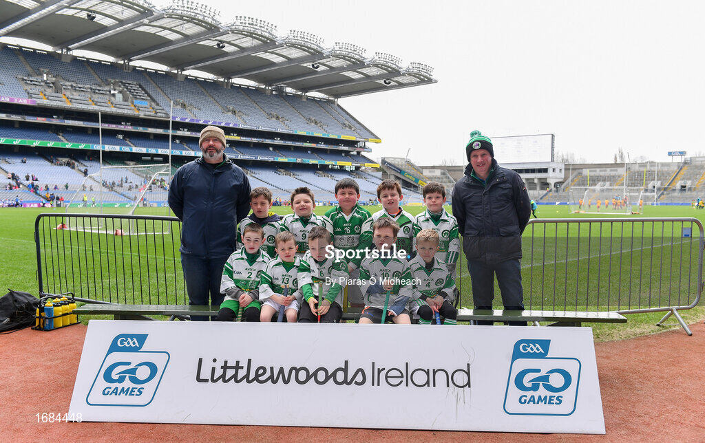 14 April 2019; The Burren Rangers, Co Carlow, team at the Littlewoods Ireland Go Games Provincial Days in Croke Park. This year over 6,000 boys and girls aged between six and twelve represented their clubs in a series of mini blitzes and just like their heroes got to play in Croke Park. Photo by Piaras Ó Mídheach/Sportsfile