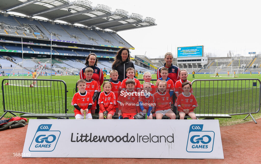 14 April 2019; The Coill Dubh, Co Kildare, team at the Littlewoods Ireland Go Games Provincial Days in Croke Park. This year over 6,000 boys and girls aged between six and twelve represented their clubs in a series of mini blitzes and just like their heroes got to play in Croke Park. Photo by Piaras Ó Mídheach/Sportsfile