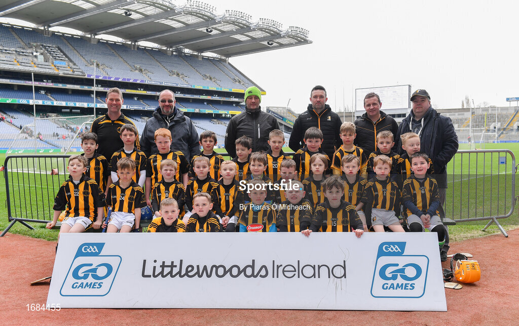 14 April 2019; The St. Lachtains, Co Kilkenny, team at the Littlewoods Ireland Go Games Provincial Days in Croke Park. This year over 6,000 boys and girls aged between six and twelve represented their clubs in a series of mini blitzes and just like their heroes got to play in Croke Park. Photo by Piaras Ó Mídheach/Sportsfile