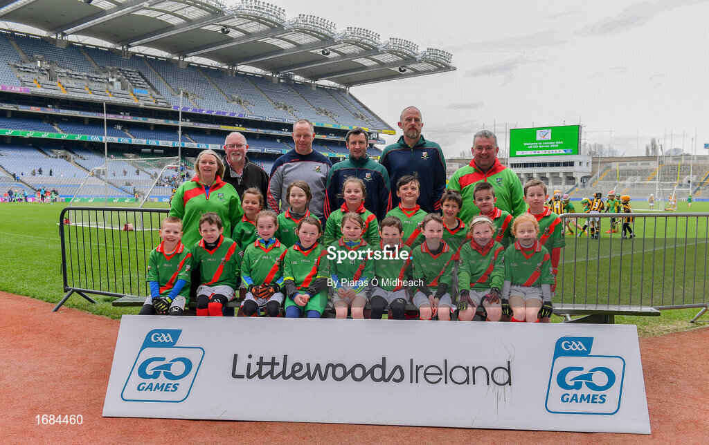 14 April 2019; The Milltown, Co Kildare, team at the Littlewoods Ireland Go Games Provincial Days in Croke Park. This year over 6,000 boys and girls aged between six and twelve represented their clubs in a series of mini blitzes and just like their heroes got to play in Croke Park. Photo by Piaras Ó Mídheach/Sportsfile
