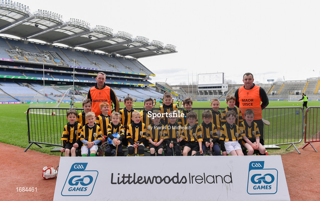 14 April 2019; The Castletown Geoghegan, Co Westmeath, team at the Littlewoods Ireland Go Games Provincial Days in Croke Park. This year over 6,000 boys and girls aged between six and twelve represented their clubs in a series of mini blitzes and just like their heroes got to play in Croke Park. Photo by Piaras Ó Mídheach/Sportsfile