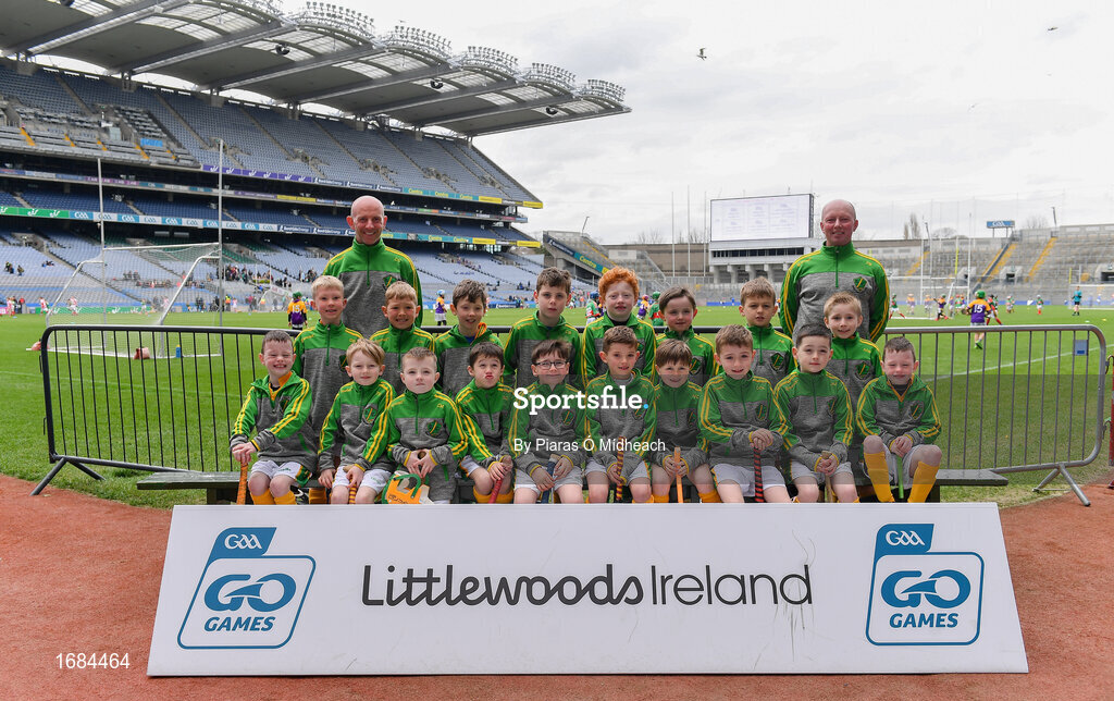 14 April 2019; The Rathgarogue Cushinstown, Co Wexford, team at the Littlewoods Ireland Go Games Provincial Days in Croke Park. This year over 6,000 boys and girls aged between six and twelve represented their clubs in a series of mini blitzes and just like their heroes got to play in Croke Park. Photo by Piaras Ó Mídheach/Sportsfile