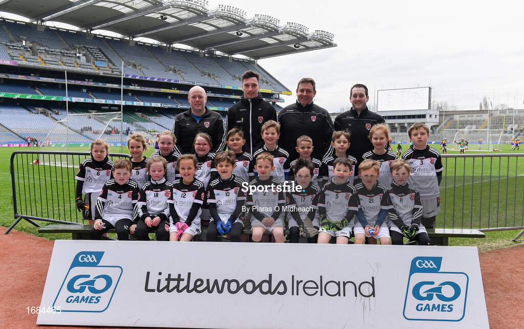 14 April 2019; The Dunderry, Co Meath, team at the Littlewoods Ireland Go Games Provincial Days in Croke Park. This year over 6,000 boys and girls aged between six and twelve represented their clubs in a series of mini blitzes and just like their heroes got to play in Croke Park. Photo by Piaras Ó Mídheach/Sportsfile