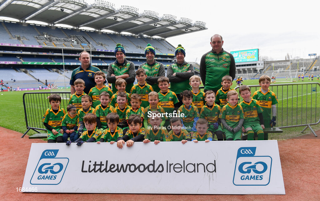 14 April 2019; The Tubberclair, Co Westmeath, team at the Littlewoods Ireland Go Games Provincial Days in Croke Park. This year over 6,000 boys and girls aged between six and twelve represented their clubs in a series of mini blitzes and just like their heroes got to play in Croke Park. Photo by Piaras Ó Mídheach/Sportsfile