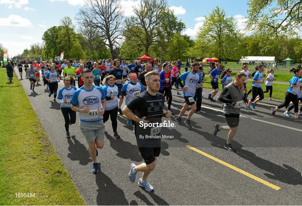 4 May 2019; A general view of the athletes competing at the Irish Runner 5k in conjunction with the AAI National 5k Championships, Phoenix Park in Dublin. Photo by Brendan Moran/Sportsfile