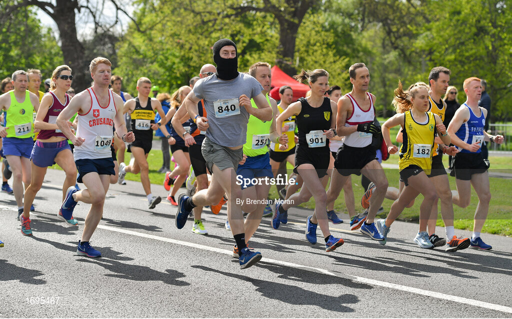4 May 2019; Athletes, including Alan Moran, 840, competing at the Irish Runner 5k in conjunction with the AAI National 5k Championships, Phoenix Park in Dublin. Photo by Brendan Moran/Sportsfile