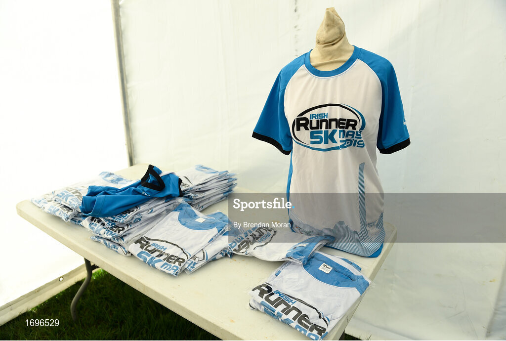 4 May 2019; Tshirts on view prior to the Irish Runner 5k in conjunction with the AAI National 5k Championships, Phoenix Park in Dublin. Photo by Brendan Moran/Sportsfile