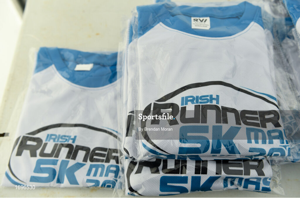4 May 2019; Tshirts on view prior to the Irish Runner 5k in conjunction with the AAI National 5k Championships, Phoenix Park in Dublin. Photo by Brendan Moran/Sportsfile