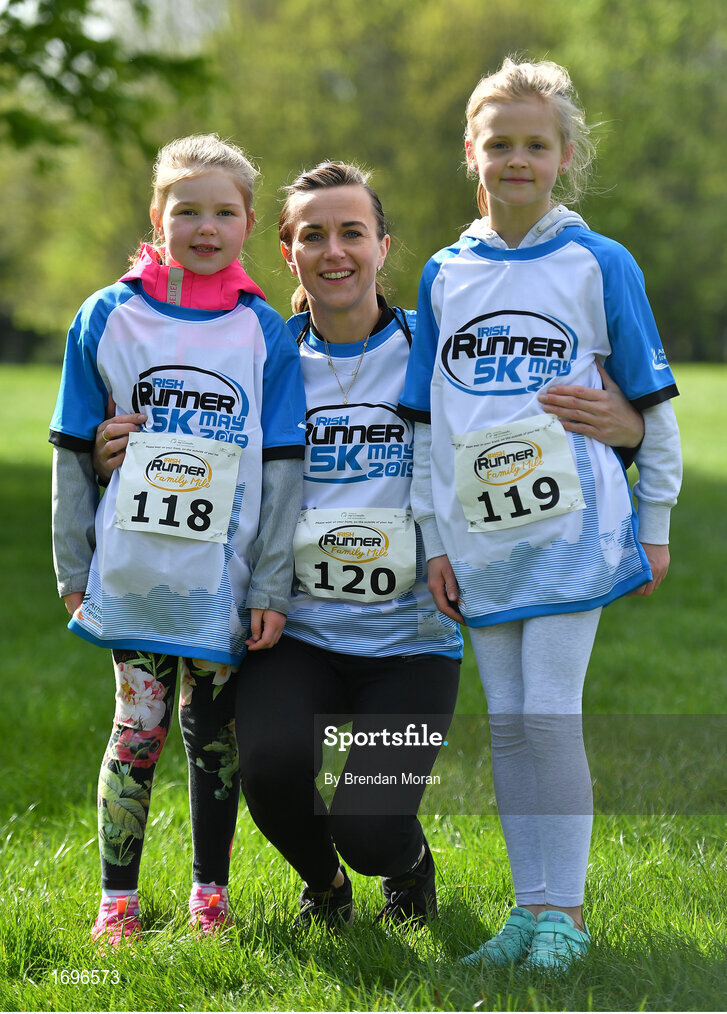 4 May 2019; Martina, Dagmara and Alexandra Puchow, from Santry, competing in the Family Mile at the Irish Runner 5k in conjunction with the AAI National 5k Championships, Phoenix Park in Dublin. Photo by Brendan Moran/Sportsfile