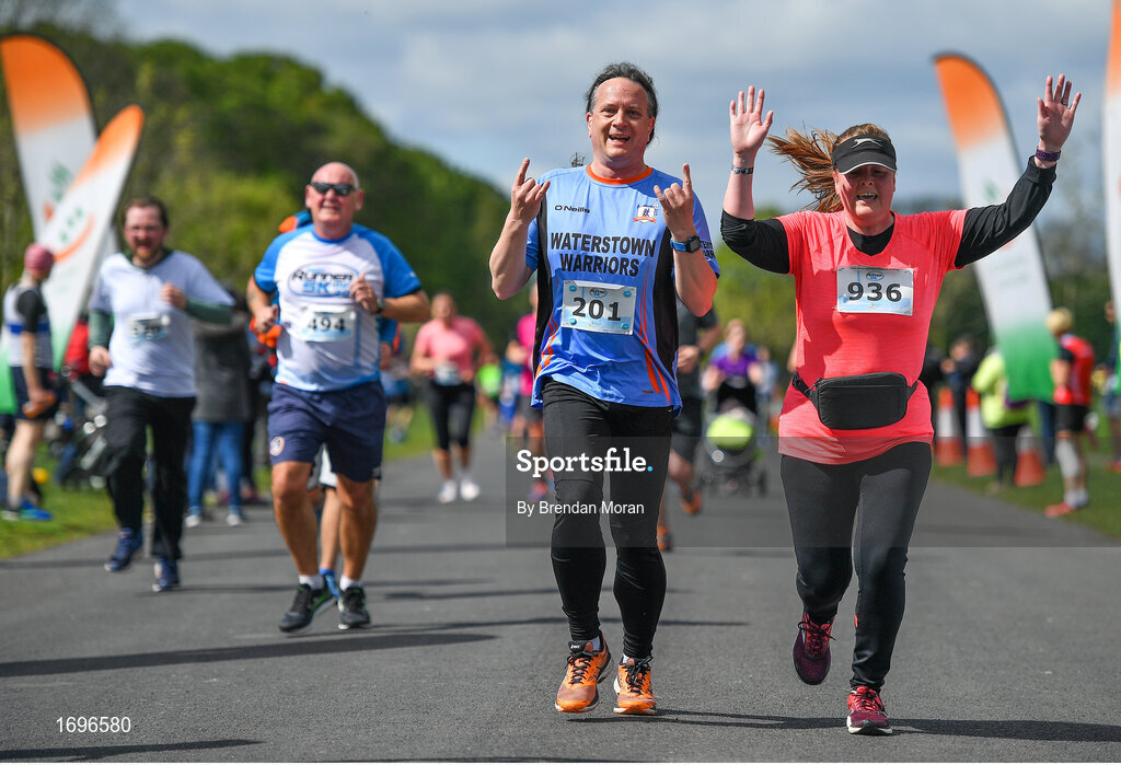4 May 2019; Tony Marnell, from Waterstown Warriors A.C., Dublin and Elaine Quinn competing at the Irish Runner 5k in conjunction with the AAI National 5k Championships, Phoenix Park in Dublin. Photo by Brendan Moran/Sportsfile