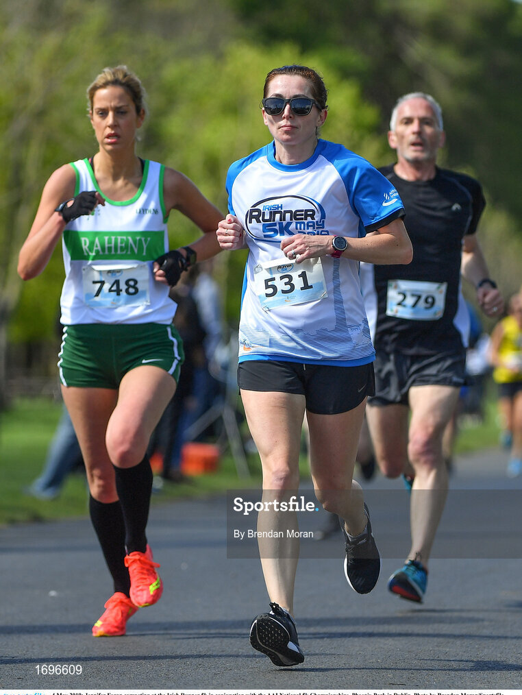 4 May 2019; Jennifer Foran competing at the Irish Runner 5k in conjunction with the AAI National 5k Championships, Phoenix Park in Dublin. Photo by Brendan Moran/Sportsfile