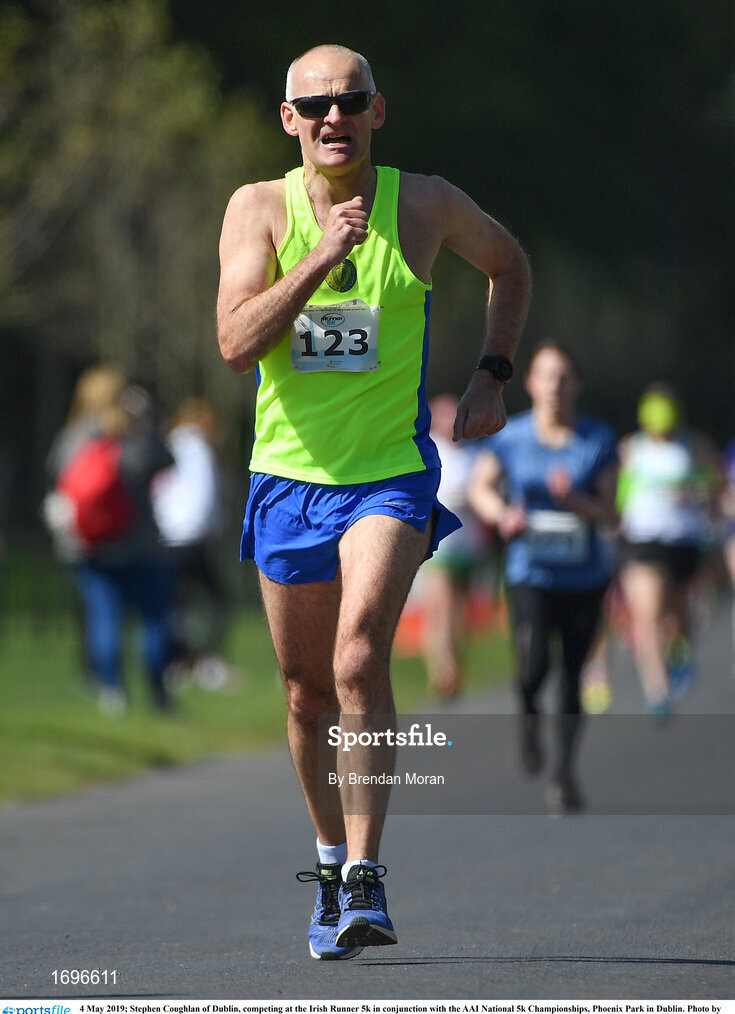 4 May 2019; Stephen Coughlan of Dublin, competing at the Irish Runner 5k in conjunction with the AAI National 5k Championships, Phoenix Park in Dublin. Photo by Brendan Moran/Sportsfile