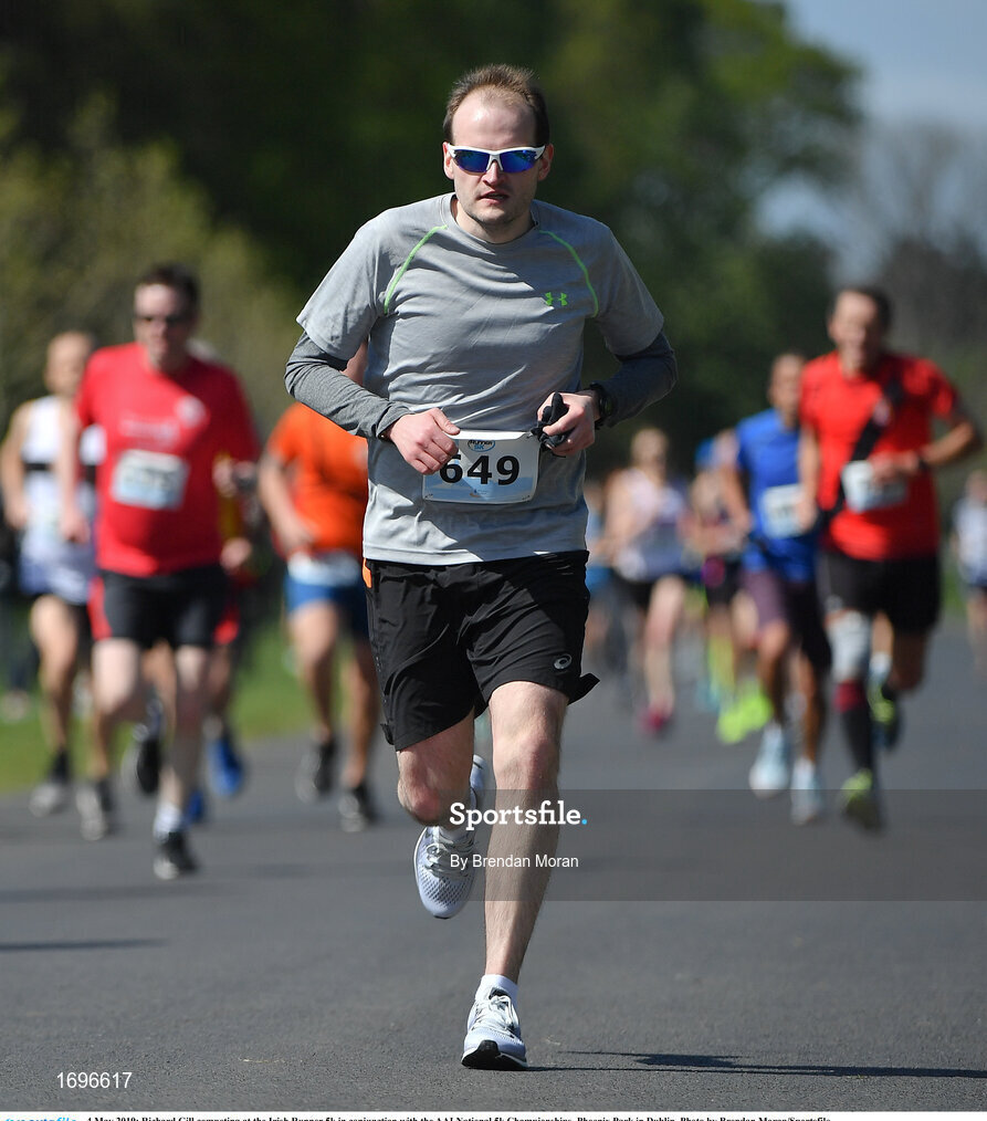 4 May 2019; Richard Gill competing at the Irish Runner 5k in conjunction with the AAI National 5k Championships, Phoenix Park in Dublin. Photo by Brendan Moran/Sportsfile