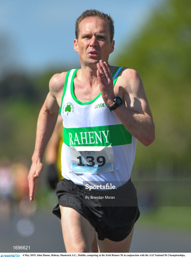 4 May 2019; John Dunne, Raheny Shamrock A.C., Dublin, competing at the Irish Runner 5k in conjunction with the AAI National 5k Championships, Phoenix Park in Dublin. Photo by Brendan Moran/Sportsfile