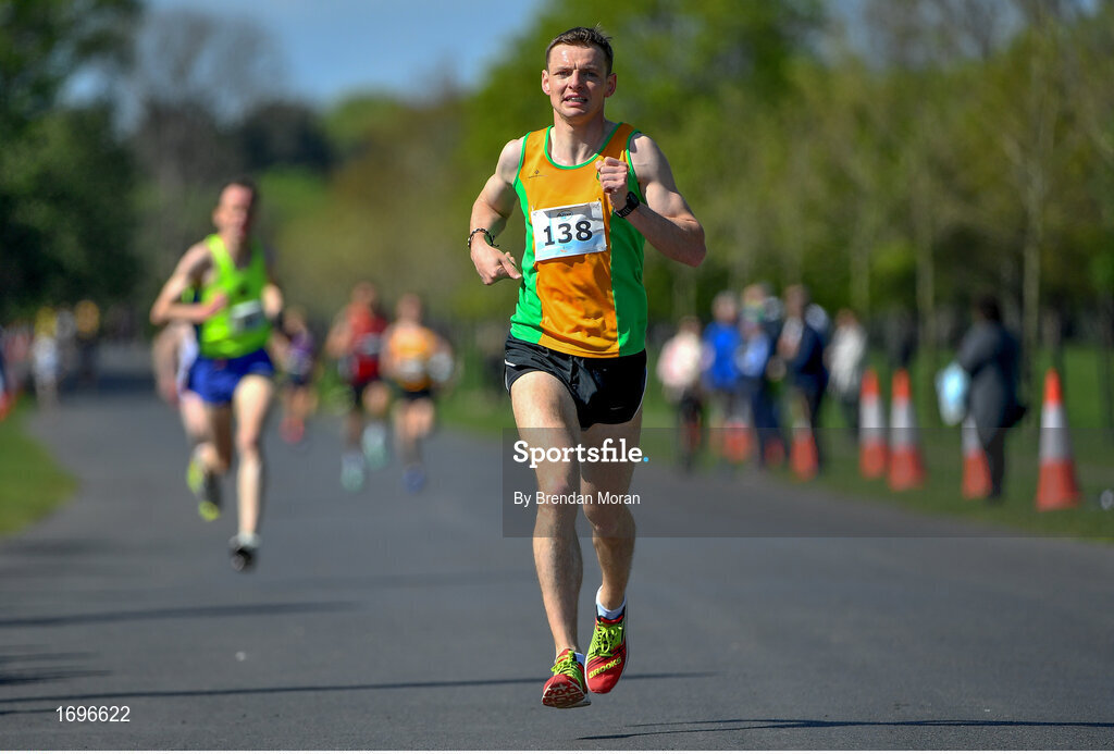 4 May 2019; Conor Duffy, Glaslough Harriers A.C., Monaghan, competing at the Irish Runner 5k in conjunction with the AAI National 5k Championships, Phoenix Park in Dublin. Photo by Brendan Moran/Sportsfile