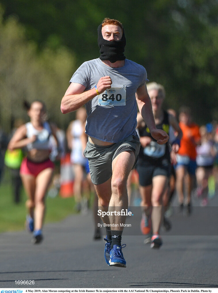 4 May 2019; Alan Moran competing at the Irish Runner 5k in conjunction with the AAI National 5k Championships, Phoenix Park in Dublin. Photo by Brendan Moran/Sportsfile