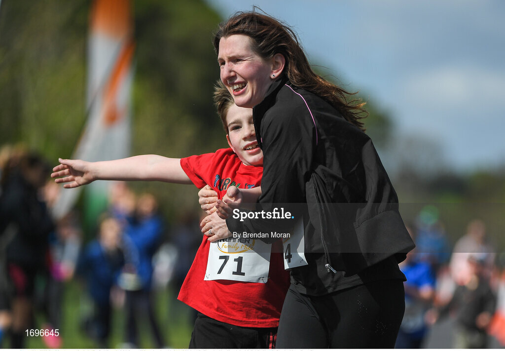 4 May 2019; Participants competing in the Family Mile at the Irish Runner 5k in conjunction with the AAI National 5k Championships, Phoenix Park in Dublin. Photo by Brendan Moran/Sportsfile