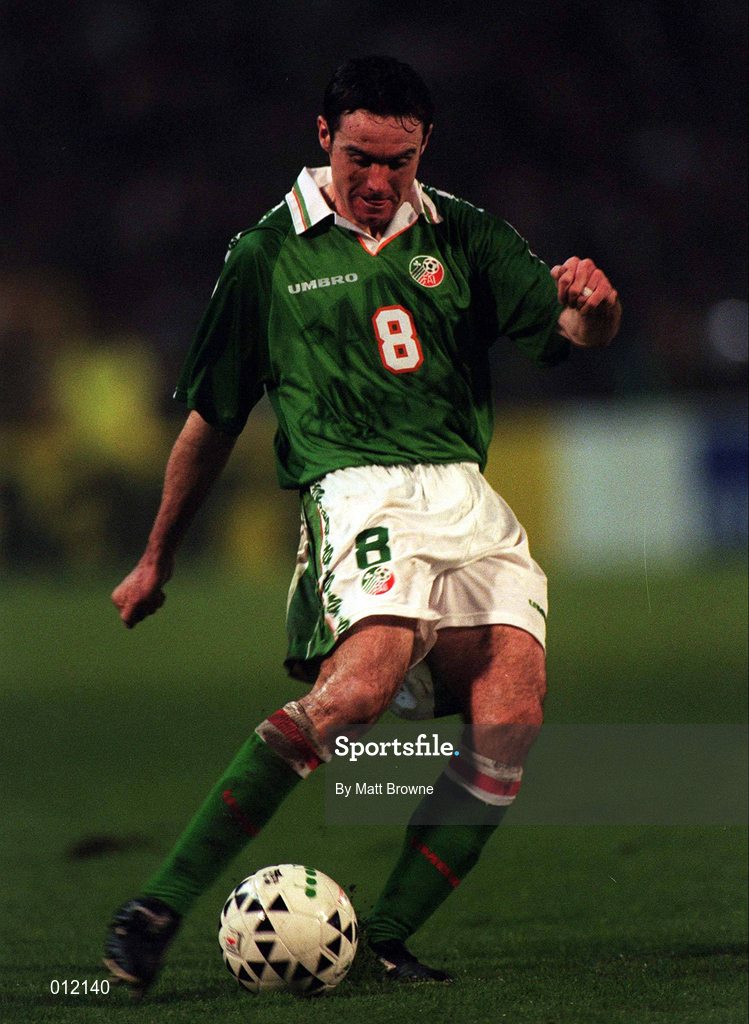 15 November 1997; Alan McLoughlin of Republic of Ireland during the  FIFA World Cup Play-Off Second Leg match between Belgium and Republic of Ireland at Hysel Stadium in Brussels, Belgium. Photo by Matt Browne/Sportsfile