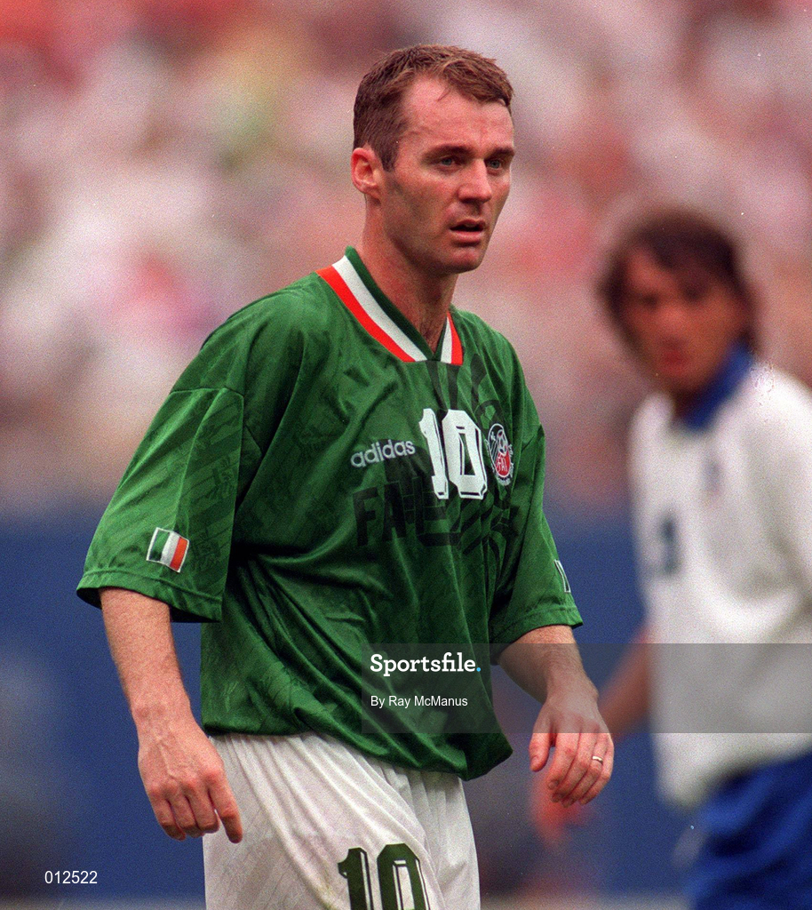 18 June 1994; John Sheridan of Republic of Ireland during the FIFA World Cup 1994 Group E match between Republic of Ireland and Italy at Giants Stadium in New Jersey, USA. Photo by Ray McManus/Sportsfile