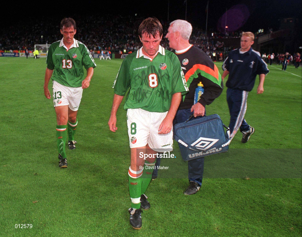 20 August 1997; Ray Houghton of Republic of Ireland following the FIFA World Cup 1998 Group 8 Qualifier match between Republic of Ireland and Lithuania at Lansdowne Road in Dublin. Photo by David Maher/Sportsfile