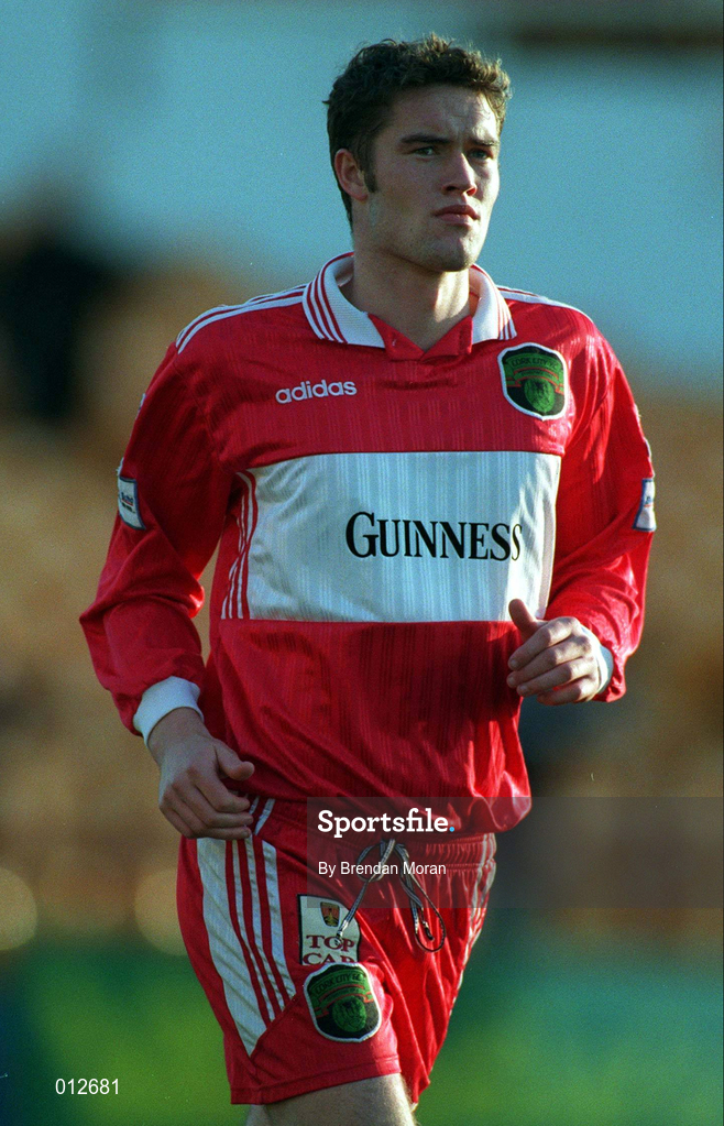 9 November 1997; Noel Haritgan of Cork City during the Harp Lager National League Premier Division match between Shamrock Rovers and Cork City at Tolka Park in Dublin. Photo by Brendan Moran/Sportsfile