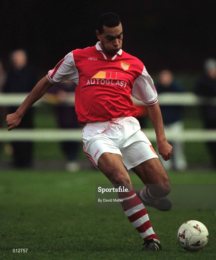 28 December 1997; Paul Osam of St Patrick's Athletic during the Harp Lager National League Premier Division match between UCD and St Patrick's Athletic at UCD in Dublin. Photo by David Maher/Sportsfile