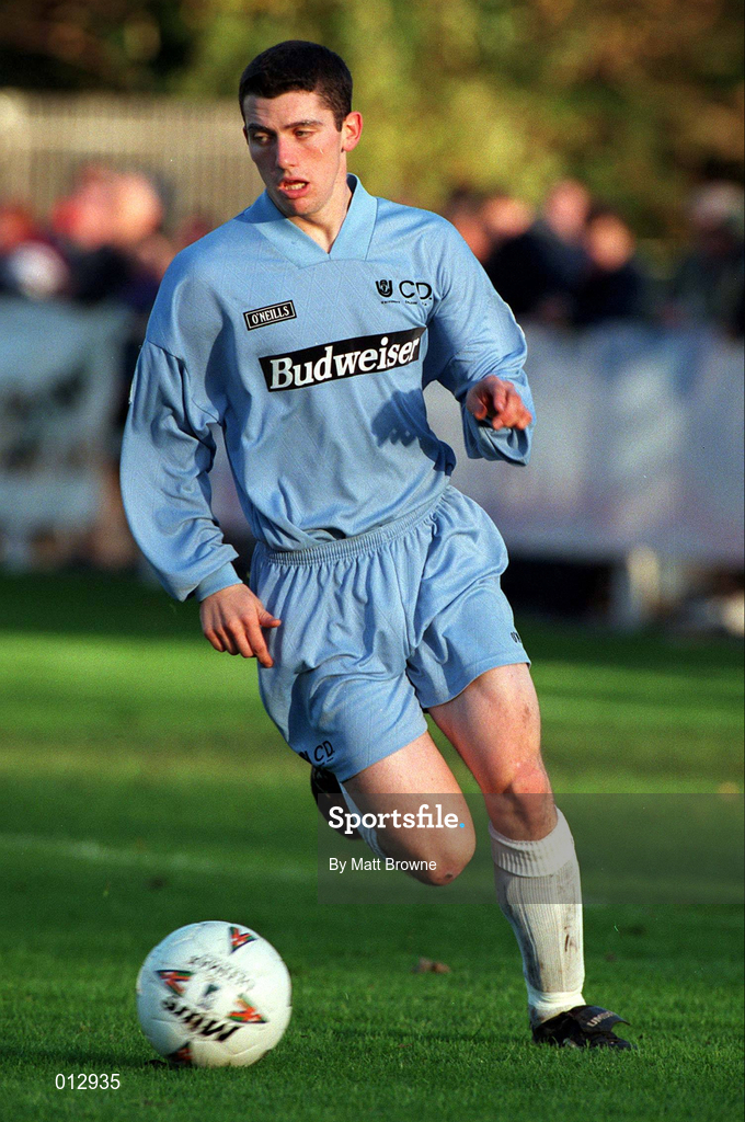 16 November 1997; Robert McAuley of UCD during the Harp Lager National League Premier Division match between UCD and Bohemians at Belfield Park in Dublin. Photo by Matt Browne/Sportsfile