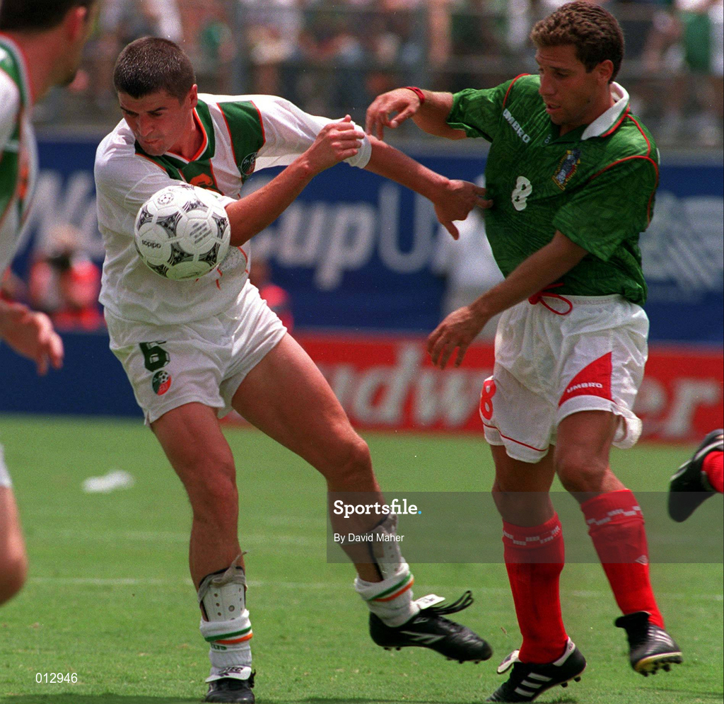 24 June 1994; Roy Keane of Republic of Ireland during the FIFA World Cup 1994 Group E match between Mexico and Republic of Ireland at the Citrus Bowl in Orlando, Florida, USA. Photo by David Maher/Sportsfile