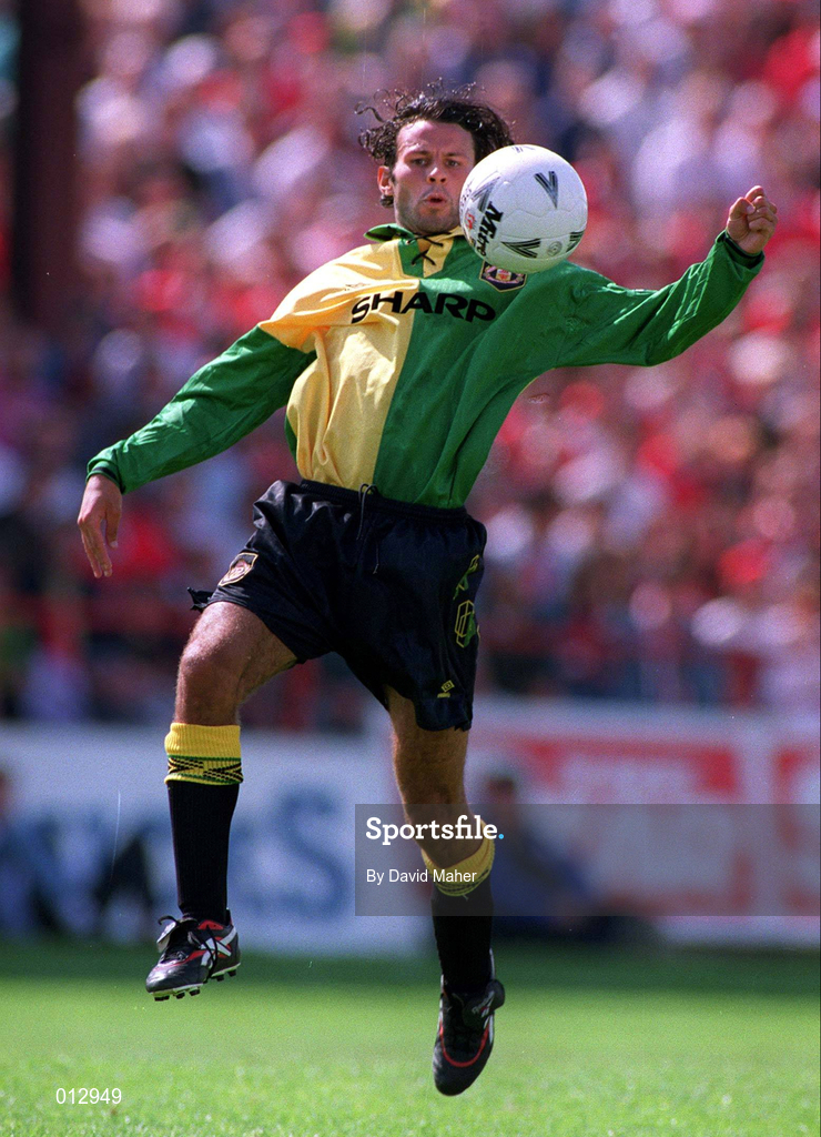 1 August 1994: Ryan Giggs of Manchester United during the pre-season friendly match between Shelbourne and Manchester United at Tolka Park in Dublin. Photo by David Maher/Sportsfile