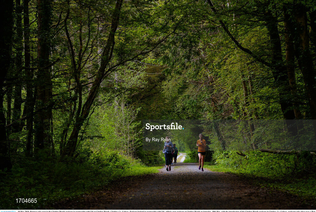 18 May 2019; Runners take part in the Clonbur Woods parkrun in partnership with Vhi at Clonbur Woods, Clonbur, Co. Galway. Parkrun Ireland in partnership with Vhi, added a new parkrun at Clonbur Woods on Saturday, 18th May, with the introduction of the Clonbur Woods parkrun in Clonbur, Co. Galway. Parkruns take place over a 5km course weekly, are free to enter and are open to all ages and abilities, providing a fun and safe environment to enjoy exercise. To register for a parkrun near you visit www.parkrun.ie. Photo by Ray Ryan/Sportsfile